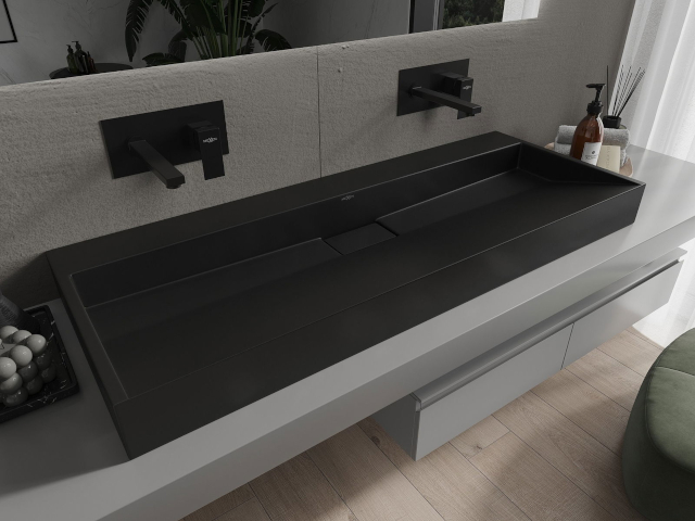 Két beépített mosdó csaptelep