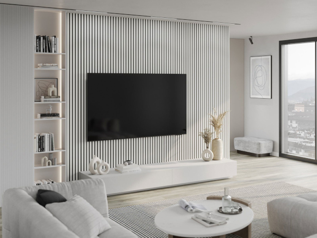 fehér lamellák a szobában