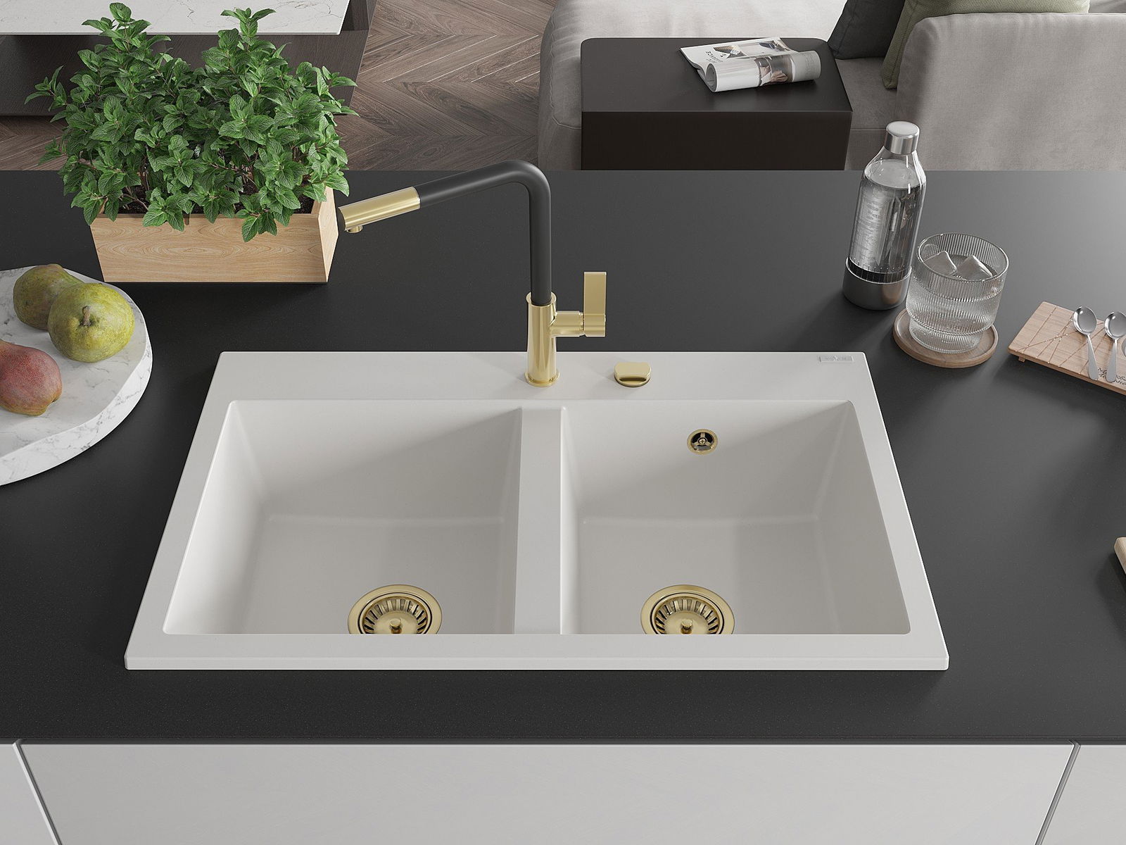 Nagy dupla mosogató