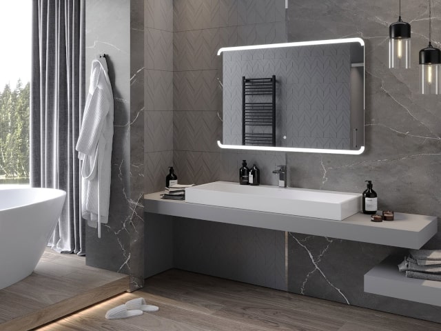 Fali tükör világítással