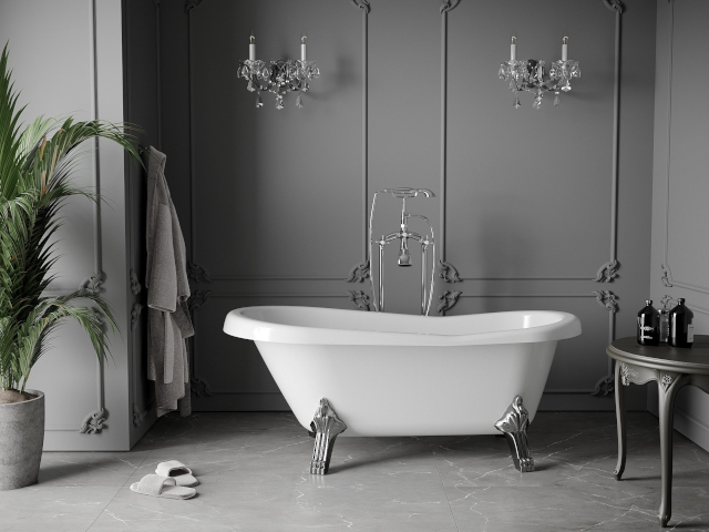 Szürke Mexen járólapok fürdőszobában