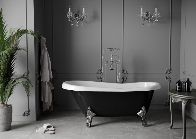 Króm fürdőkád és zuhany csaptelepek