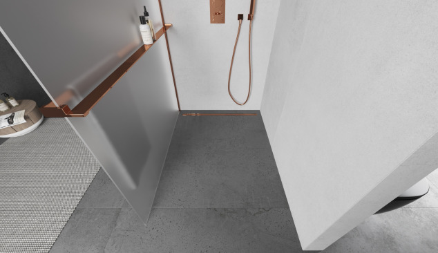 Exkluzív rózsaarany a fürdőszobában