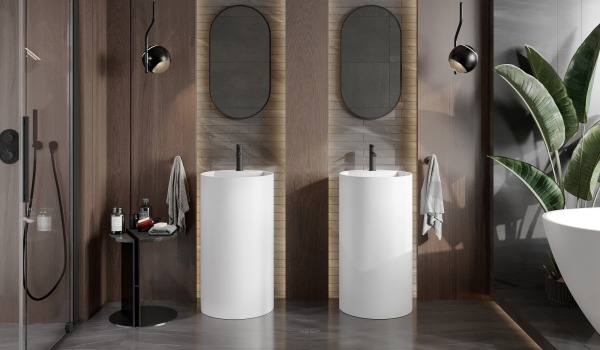 Fa kiegészítők a boho stílusú fürdőszobában