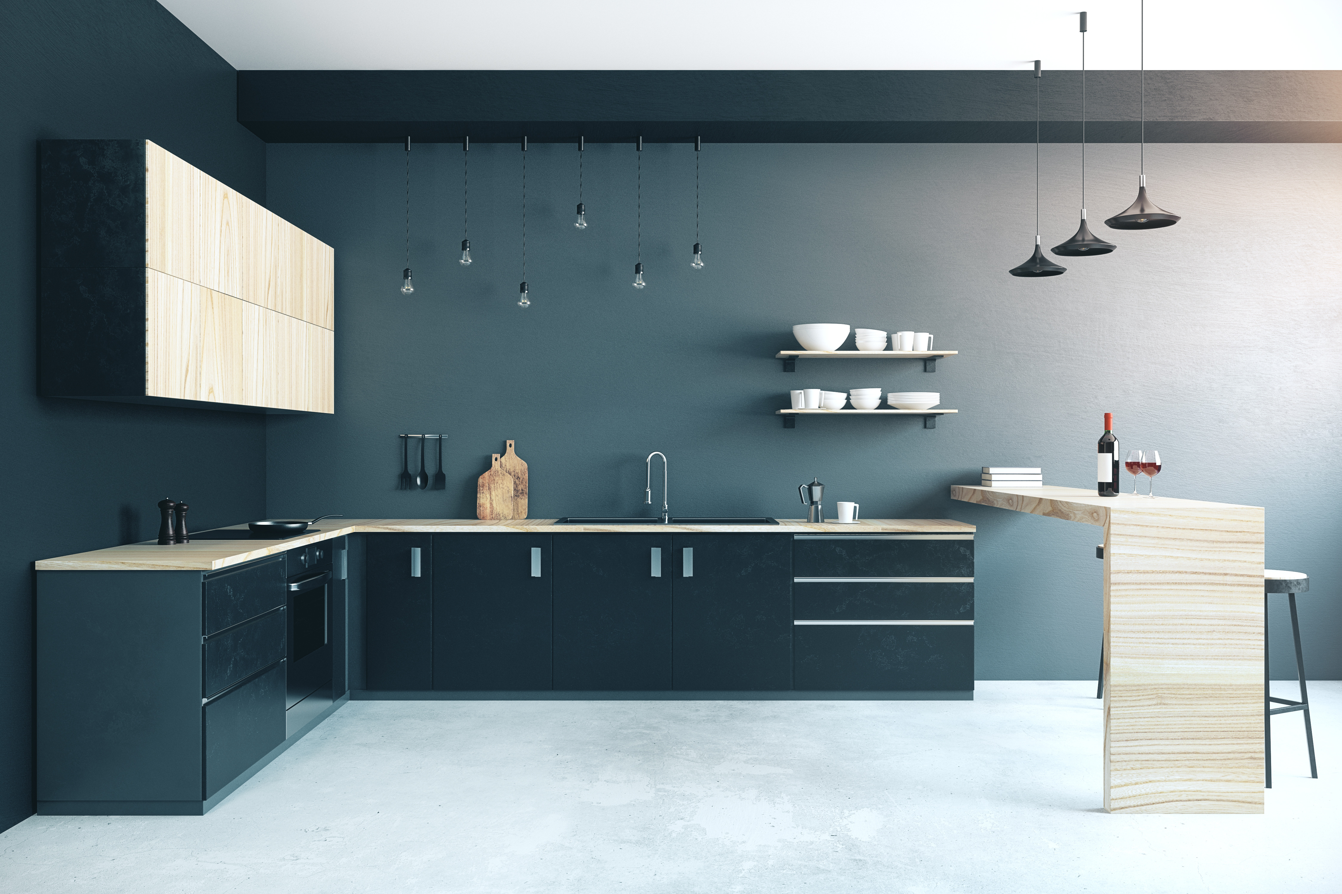 Beton a konyhában: az architektúrás beton berendezései és gyakorlatiassága